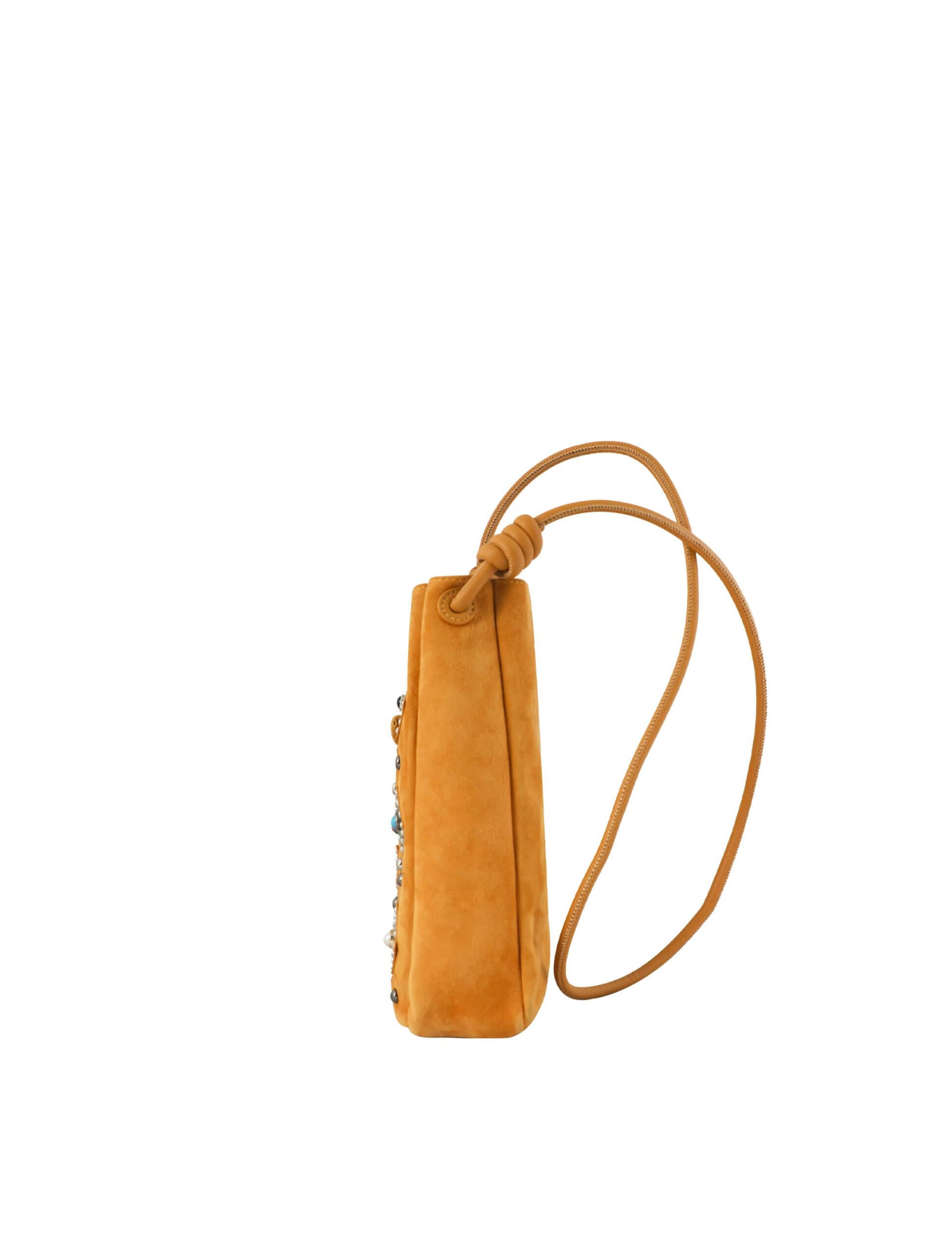 WANACCESSORY Brown Brass Lamb Skin Small Crossbody thumbnail 3