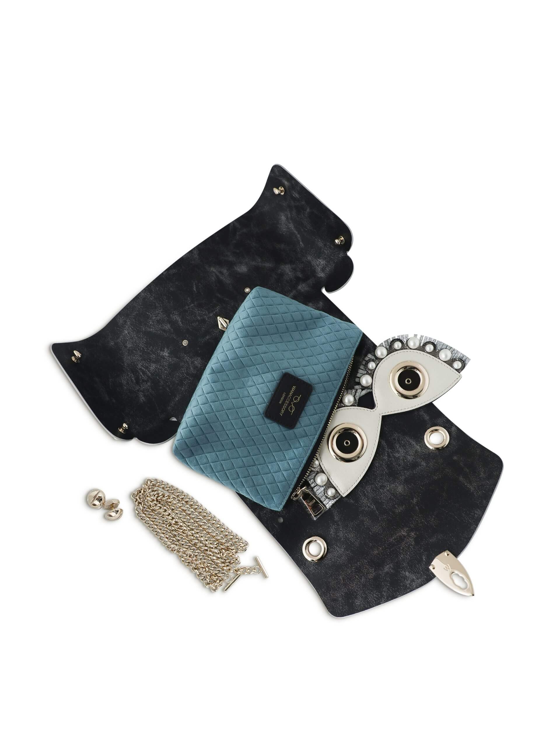 WANACCESSORY White Black Calf Leather Small Crossbody thumbnail 4