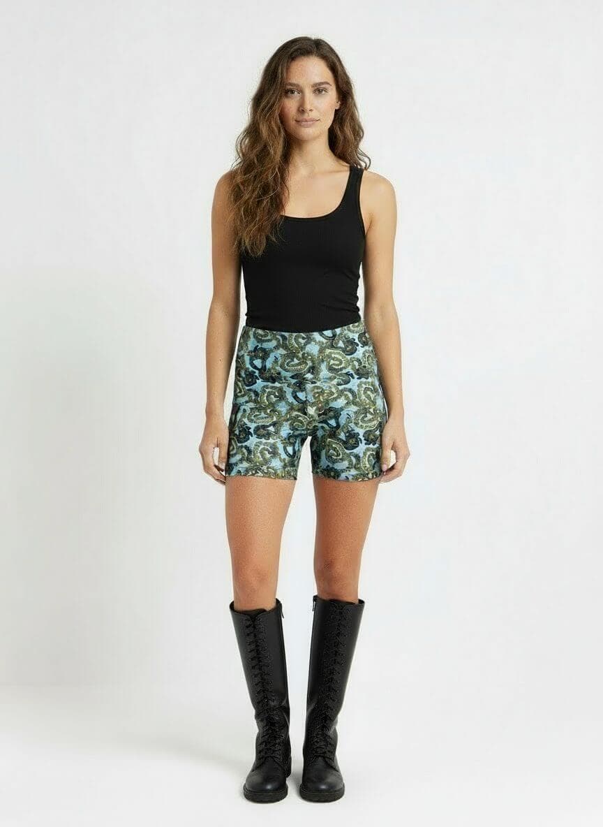 MONZLAPUR SS23 – Snake Biker Shorts – Blue thumbnail 3
