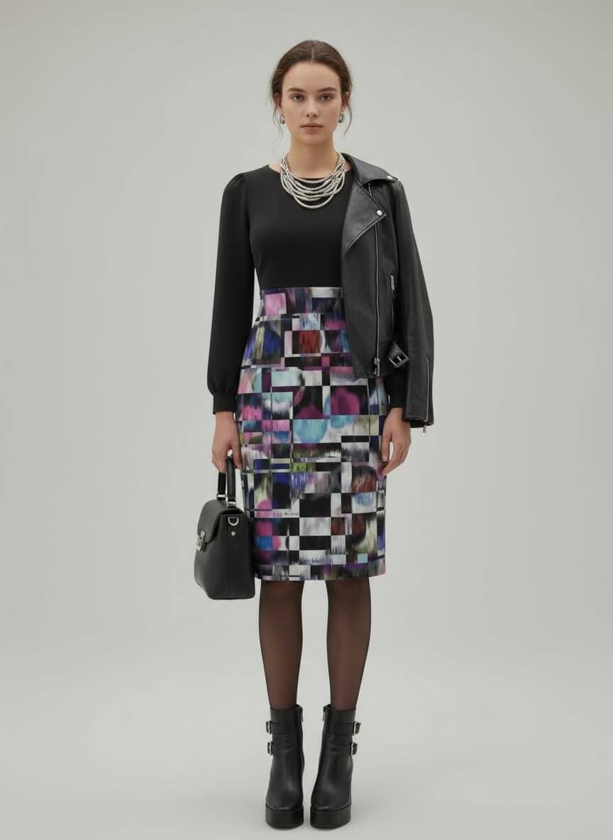 MundoE&amp;E Geometric Print Cocktail Dress thumbnail 2