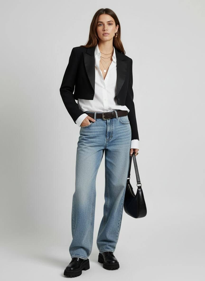 Ailiere Black Cropped Jacket/Blazer thumbnail 2
