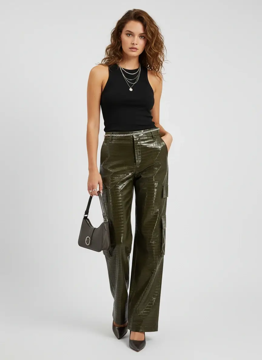 Ailiere Green Mid Rise Pants thumbnail 2