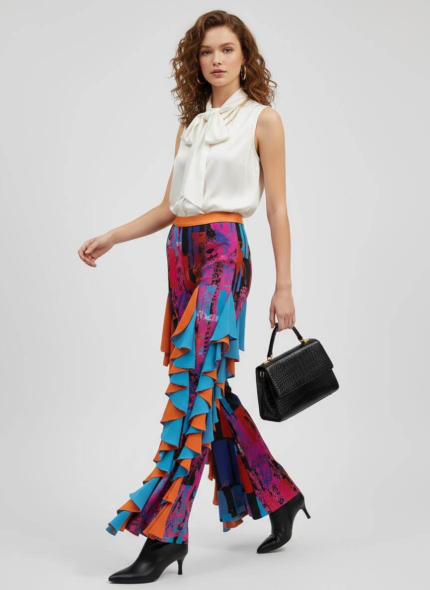 Sparkle Collection Multi-Color Flared Pants thumbnail 2