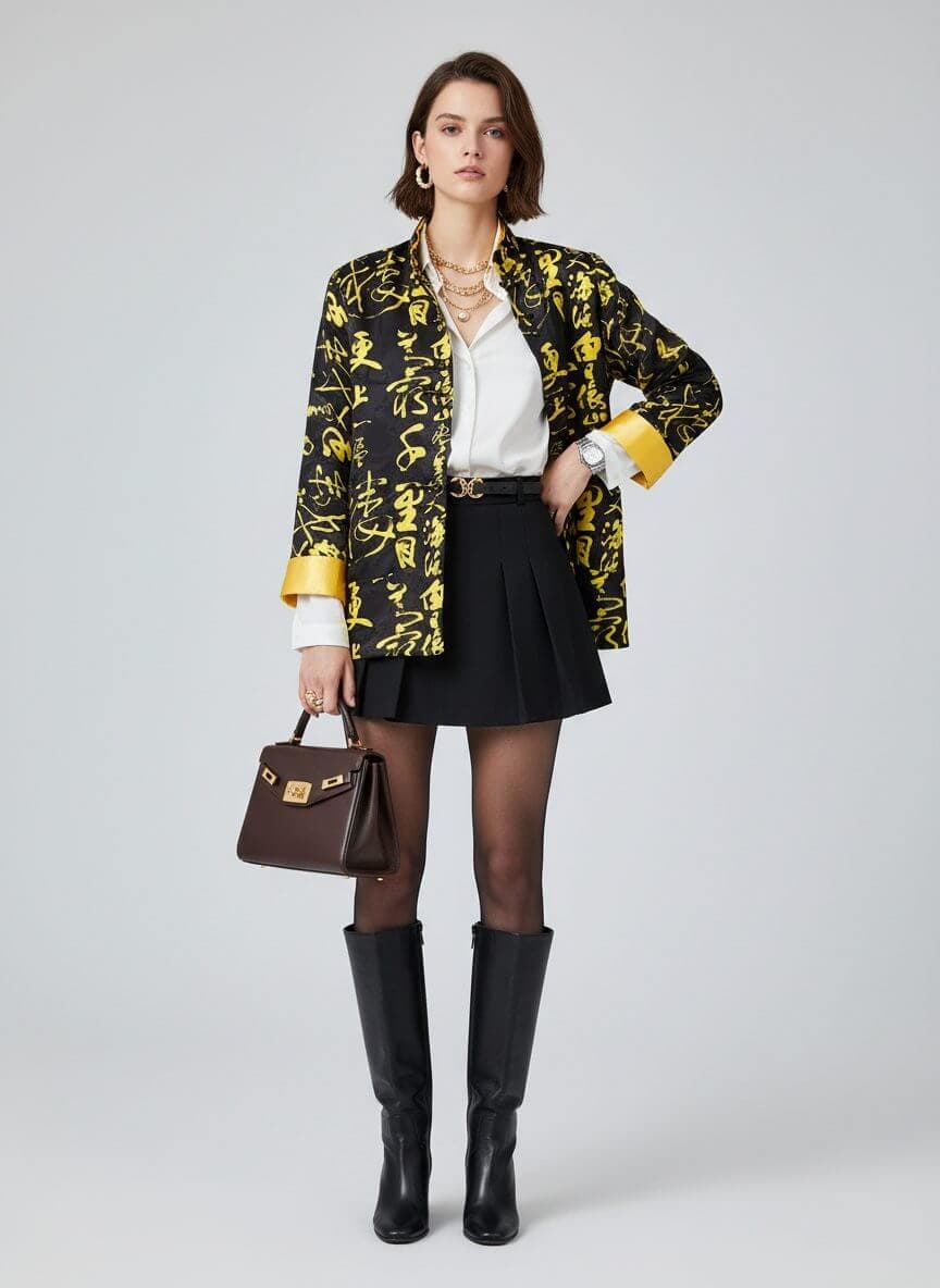 Sparkle Collection Yellow Biker Jacket Jacket/Blazer thumbnail 2