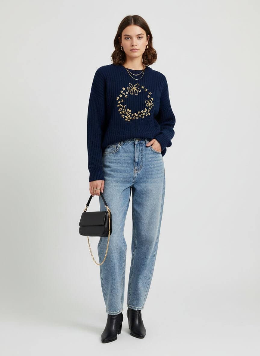 Little Bit Different Blue Cashmere Hoodie/Sweatshirt/Sweater thumbnail 2