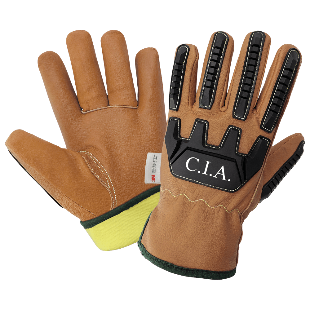 GGS CIA3800INT – Impact, Oil, Water, Cut and Flame Resistant Insulated Grain Goatskin Gloves – Cut Level A4