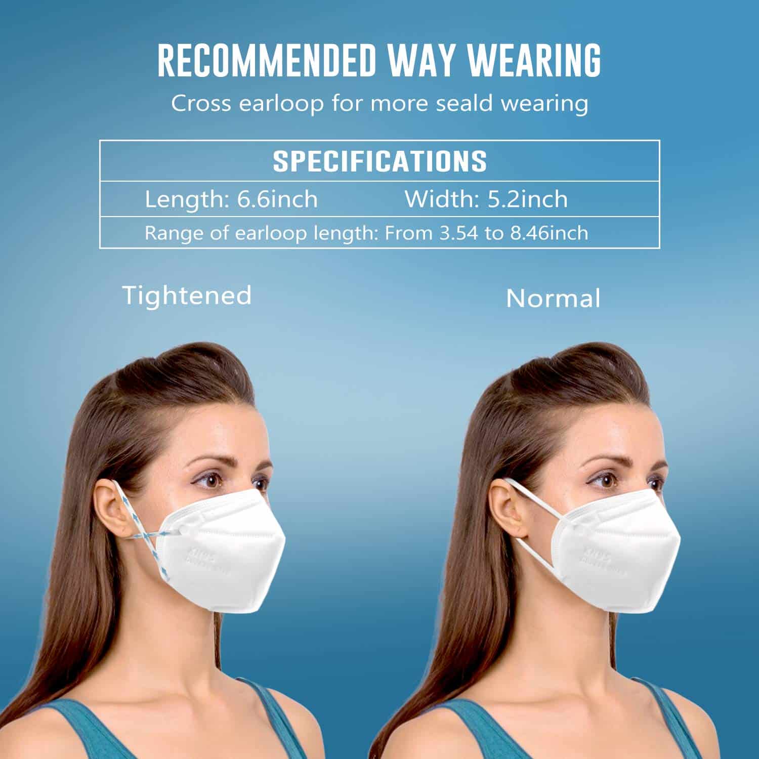 KN95 Face Mask 20 Pack, KN95 Masks 5-Layer Breathable Mask with Elastic Earloop and Nose Bridge Clip, Disposable Respirator Protection Against PM2.5 White thumbnail 3