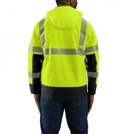 Carhartt High Visibility Storm Defender Loose Fit Midweight Class 3 Rain Jacket thumbnail 4