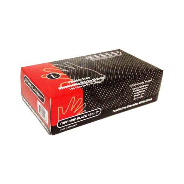 Black Nitrile Industrial Grade PF Disposable Gloves – Box of 100 Gloves – 43-20WN thumbnail 2