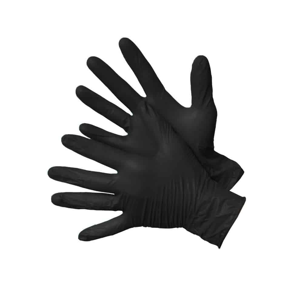 Black Nitrile Industrial Grade PF Disposable Gloves – Box of 100 Gloves – 43-20WN