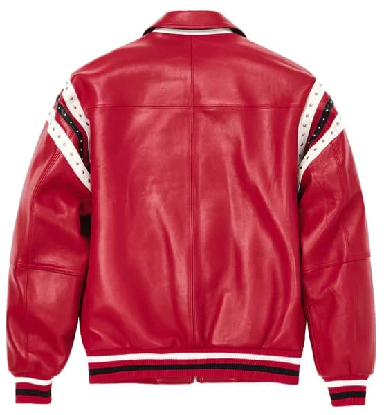 Pelle Pelle Encrusted Varsity Red Jacket | Plush Jacket thumbnail 2