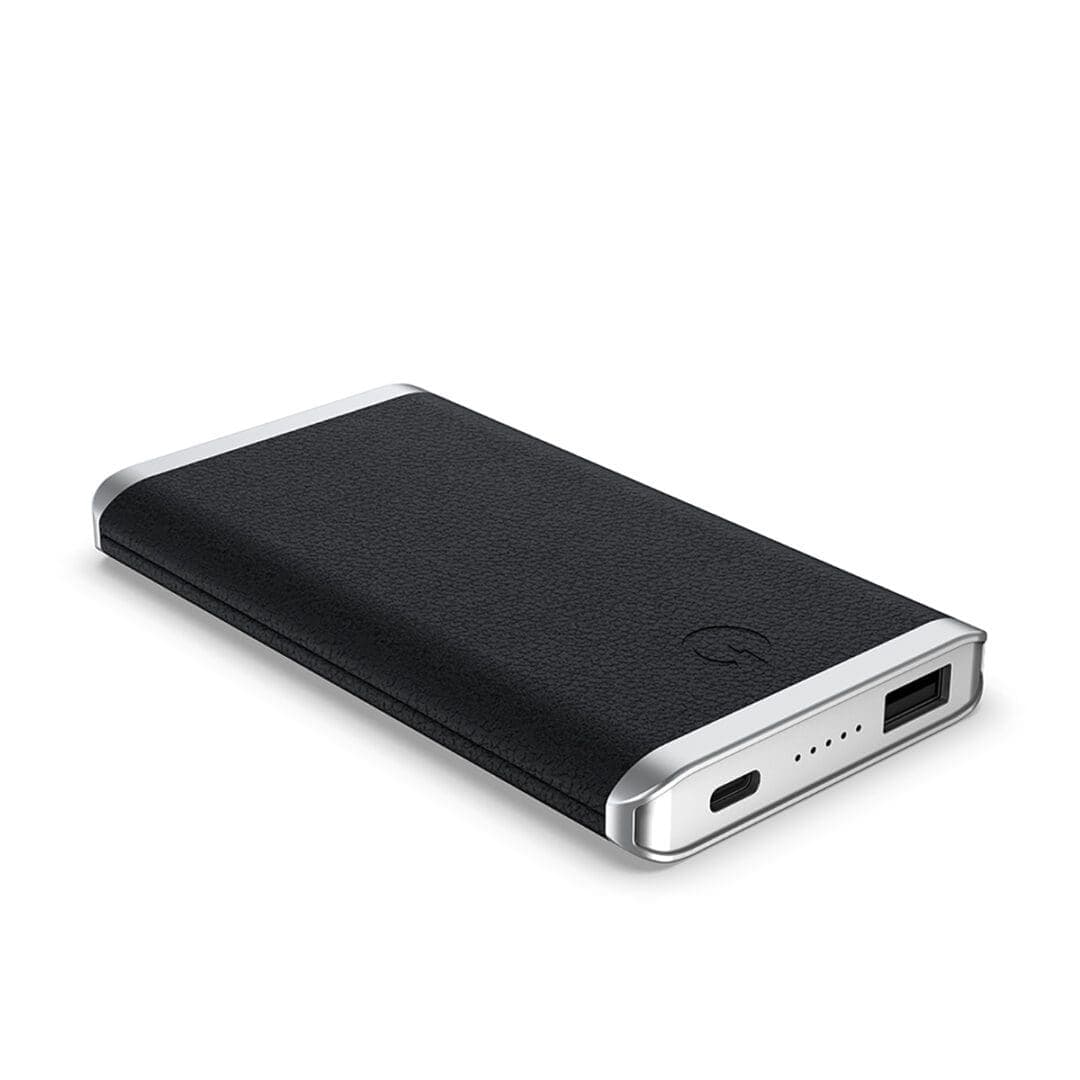 Black – Leather 5K Wireless Charging Power Bank thumbnail 4