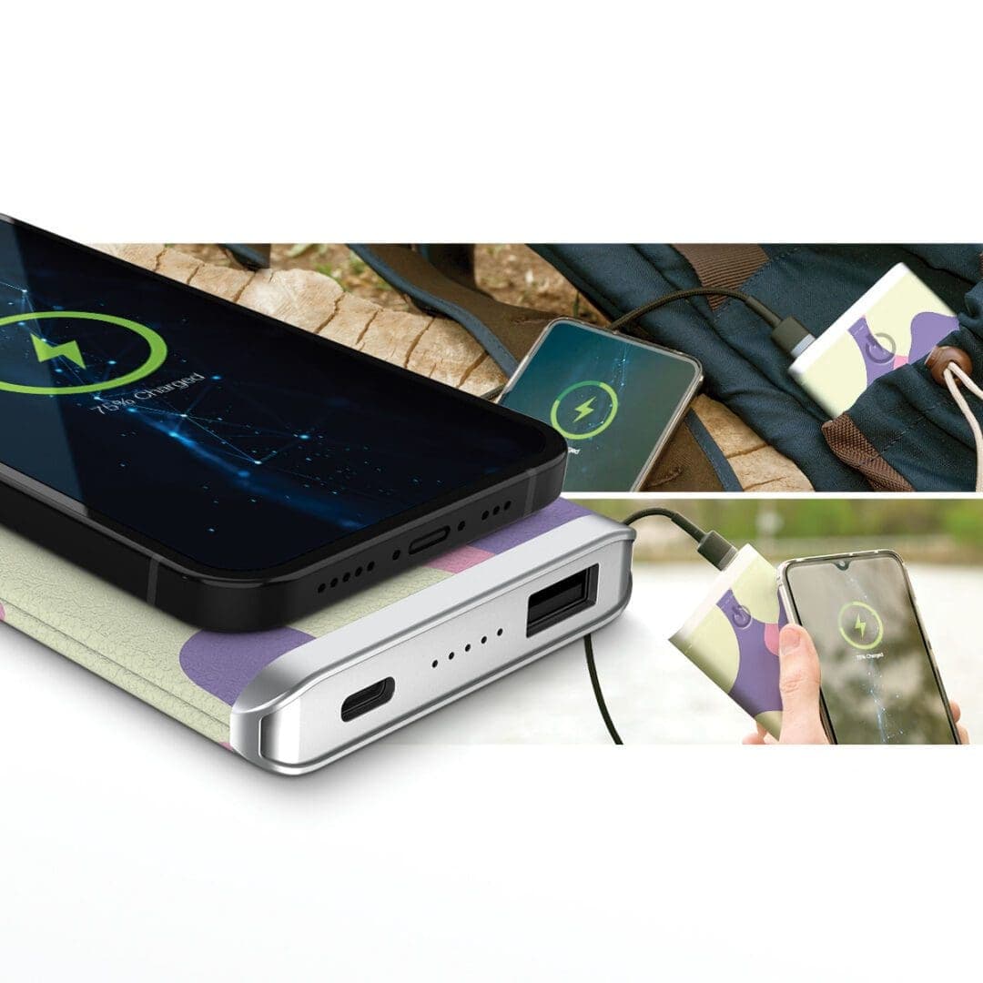 Bubble Camo – Leather 5K Wireless Charging Power Bank thumbnail 4