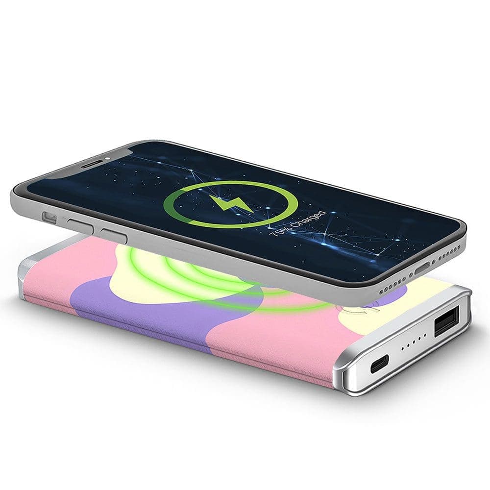 Bubble Camo – Leather 5K Wireless Charging Power Bank