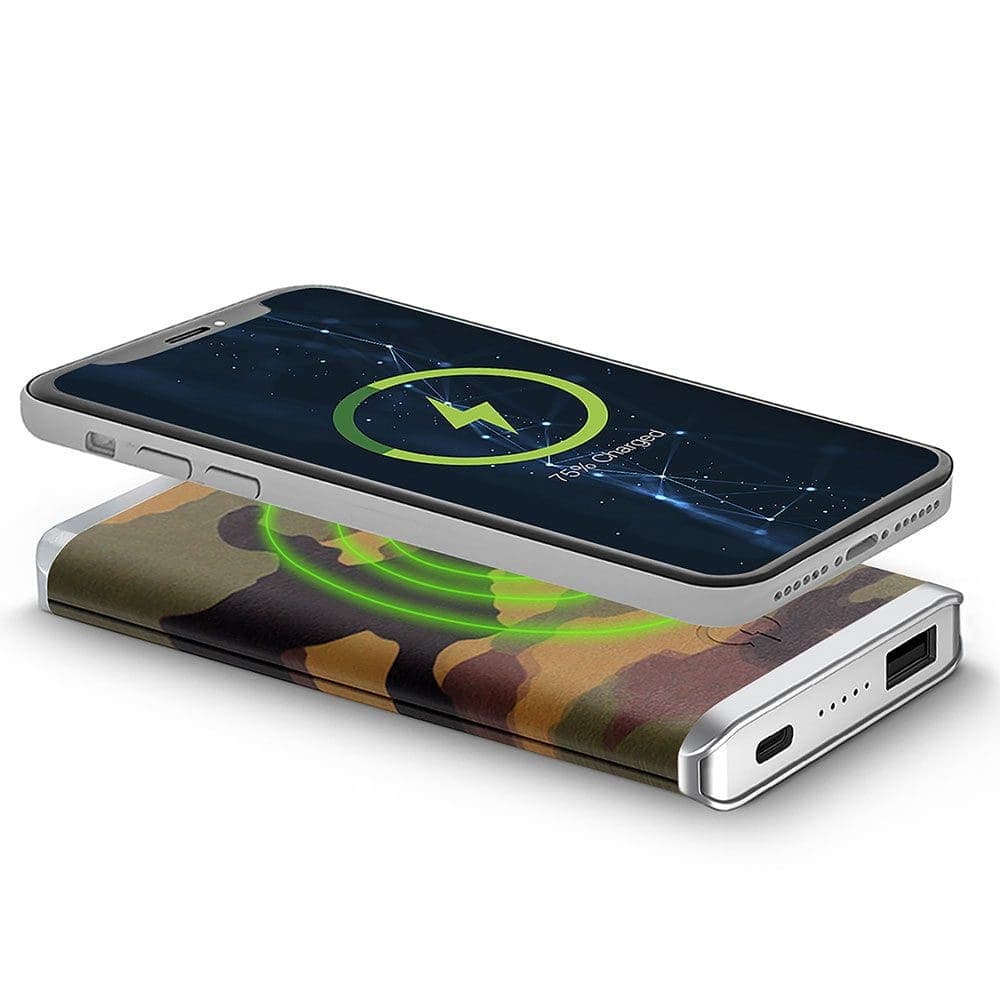 Camo – Leather 5K Wireless Charging Power Bank