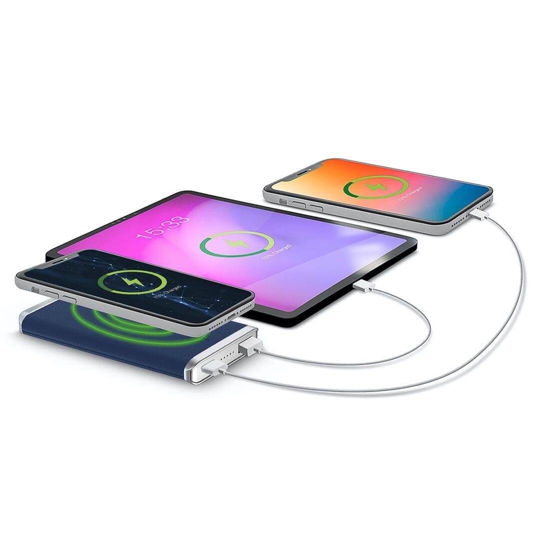 Navy – Leather 5K Wireless Charging Power Bank thumbnail 2