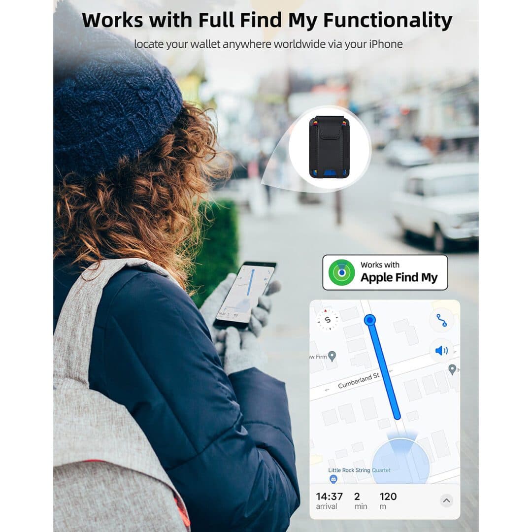 Leather Magnetic Wallet & Tracker – Apple Find My thumbnail 3