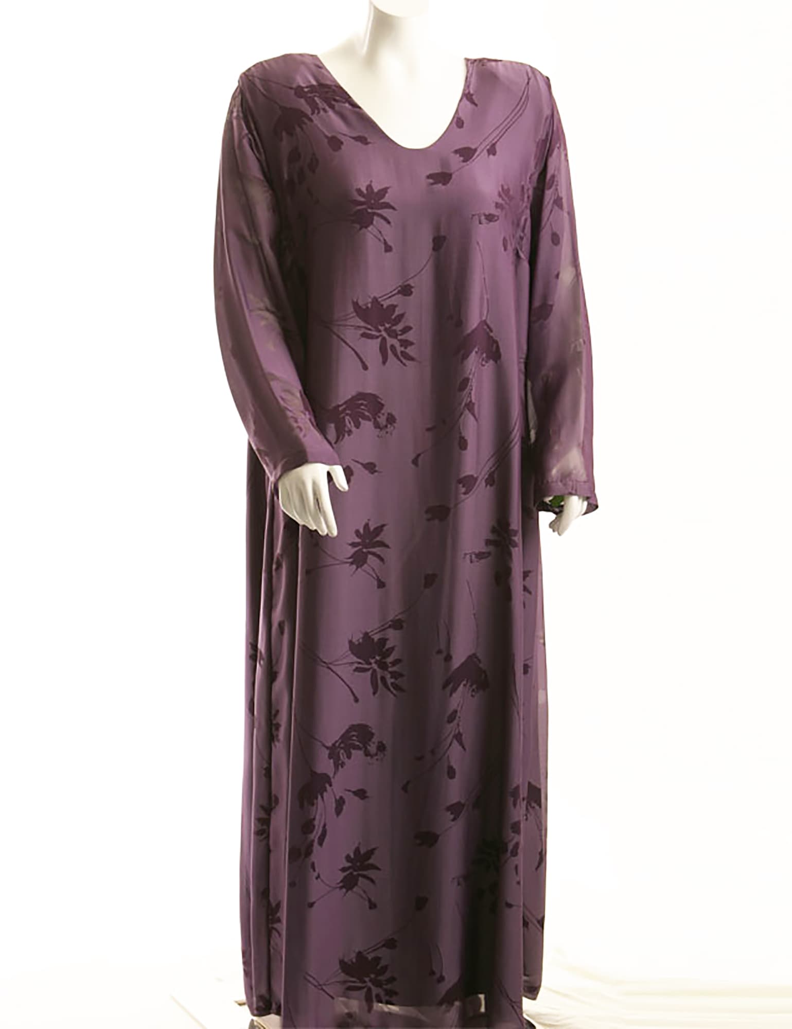 Plus Size Mother of Bride Tee Dress Wine Silk Georgette Floral 22/24
