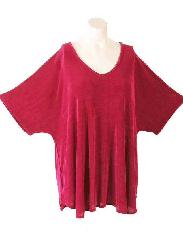 Plus Size Shell Top Cerise Slinky XS, 26/28, 34/36