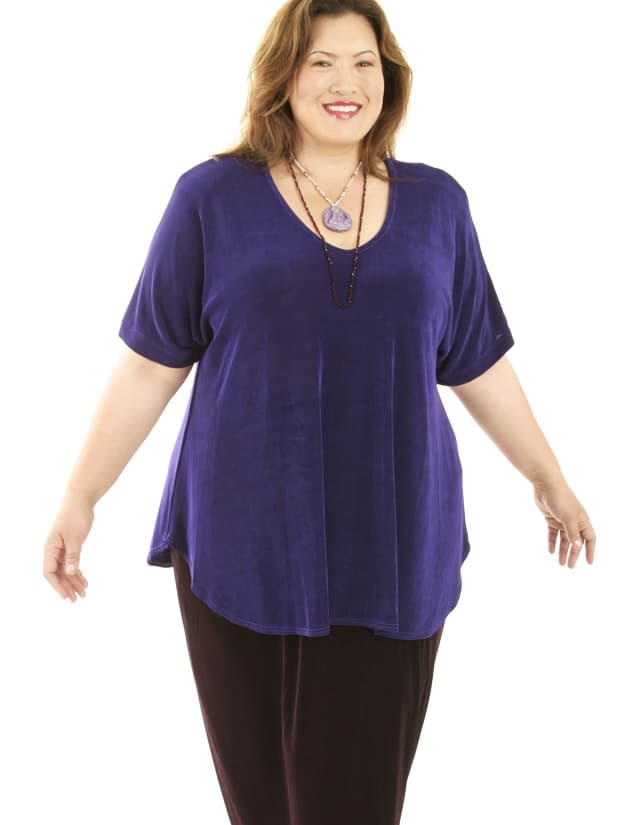 Plus Size Shell Top Purple Slinky 34/36