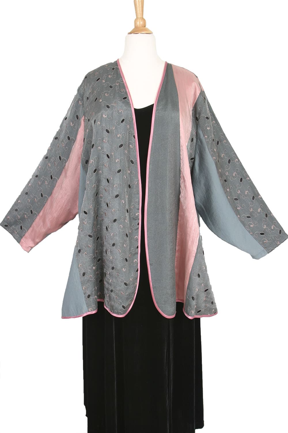 Plus Size Mother Bride Jacket Pink Gray Black 30/32