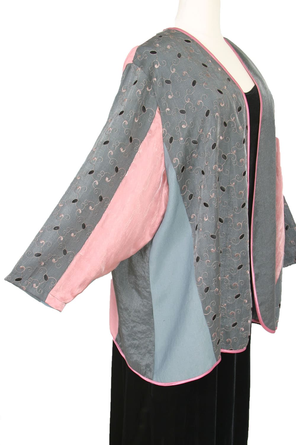 Plus Size Mother Bride Jacket Pink Gray Black 30/32 thumbnail 3