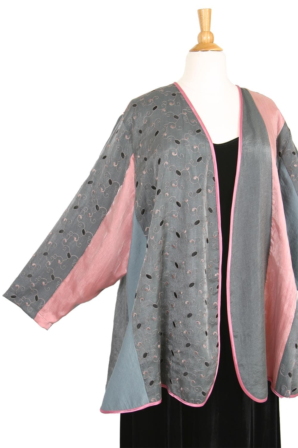 Plus Size Mother Bride Jacket Pink Gray Black 30/32 thumbnail 4