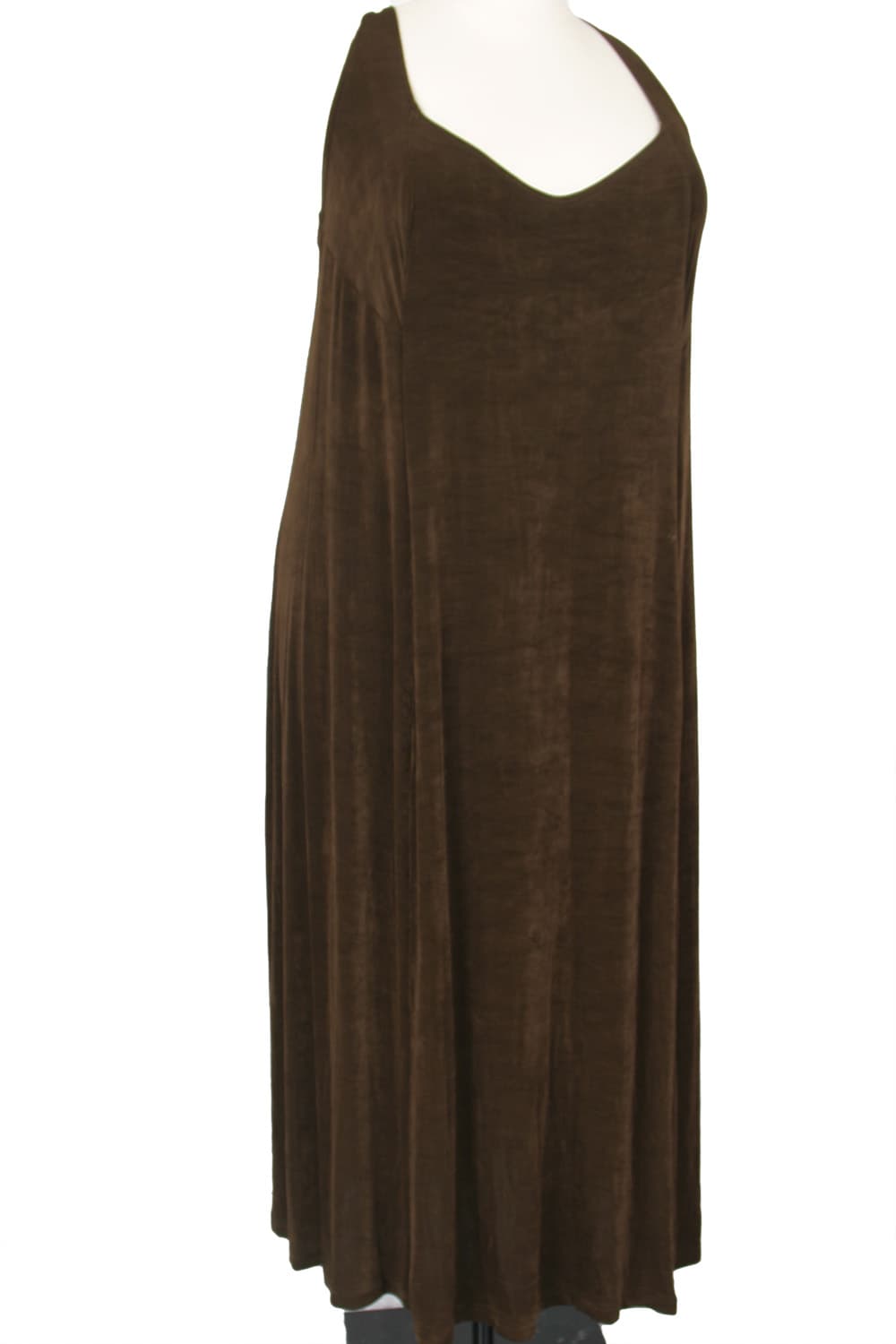 Plus Size Slip Dress Evening Gown Chocolate Brown Slinky 30/32 thumbnail 2