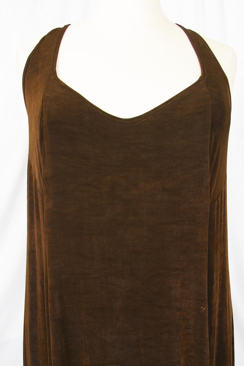 Plus Size Slip Dress Evening Gown Chocolate Brown Slinky 30/32 thumbnail 4