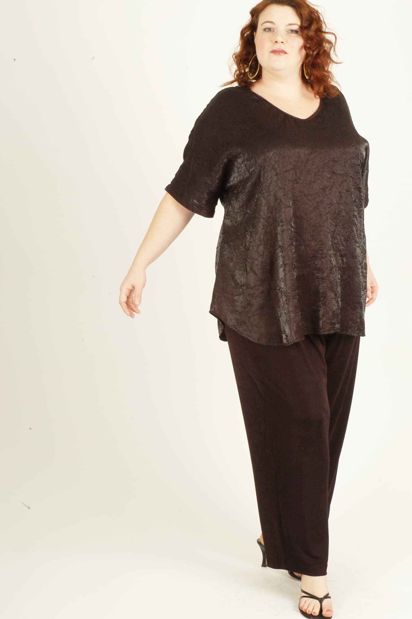 Plus Size Shell Top Black Crinkle Crash 22/24, 26/28 thumbnail 4