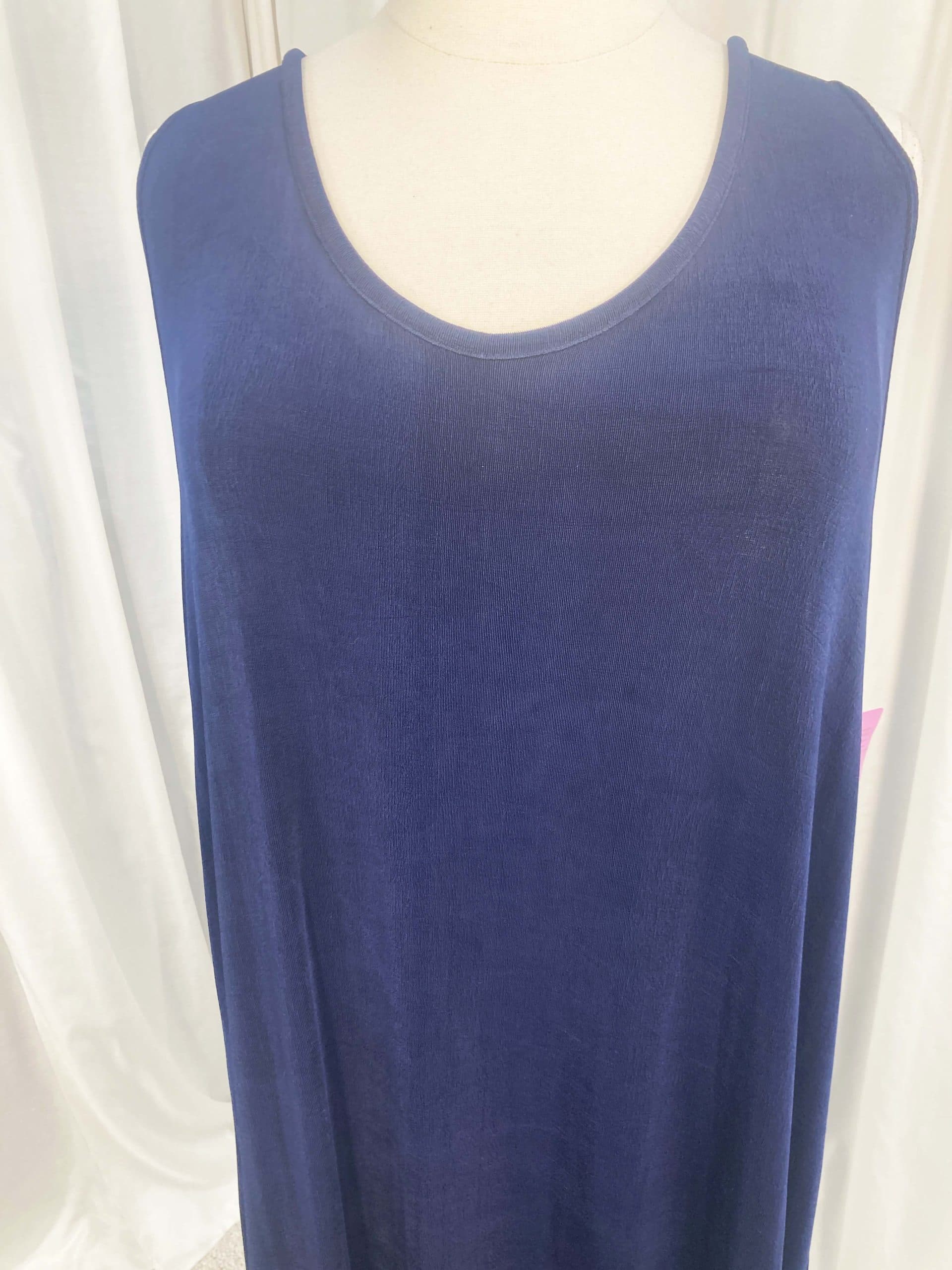 Plus Size Mother of Bride Tank Dress Navy Blue Slinky 30/32 thumbnail 3