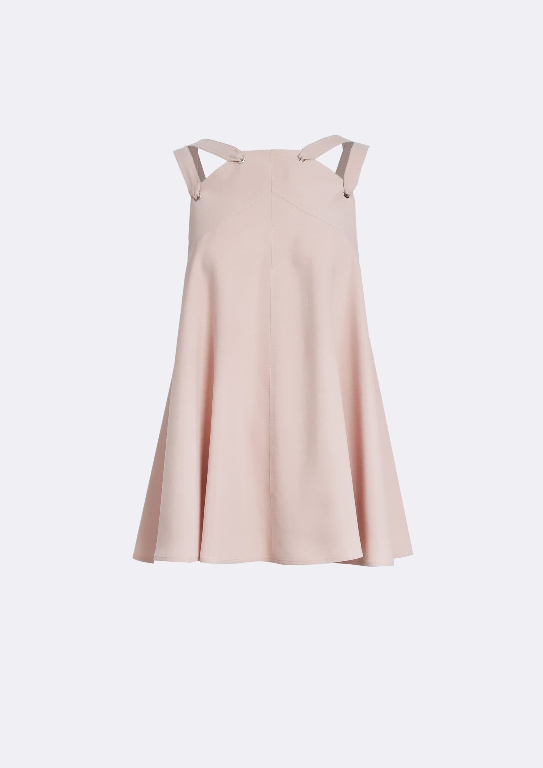 CROSS STRAP FLARED BLOUSE POWDER