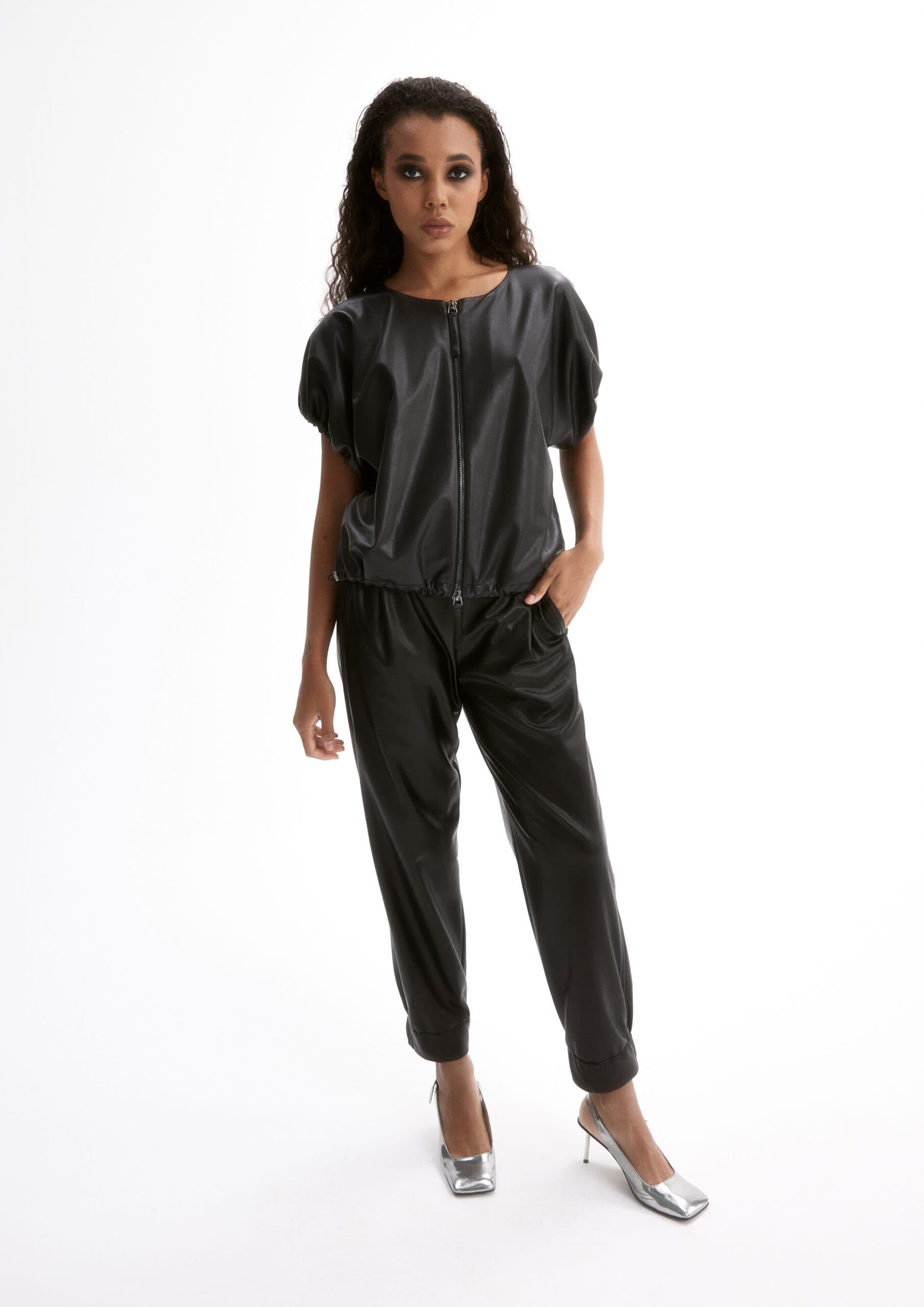 ECO LEATHER TROUSERS BLACK thumbnail 2