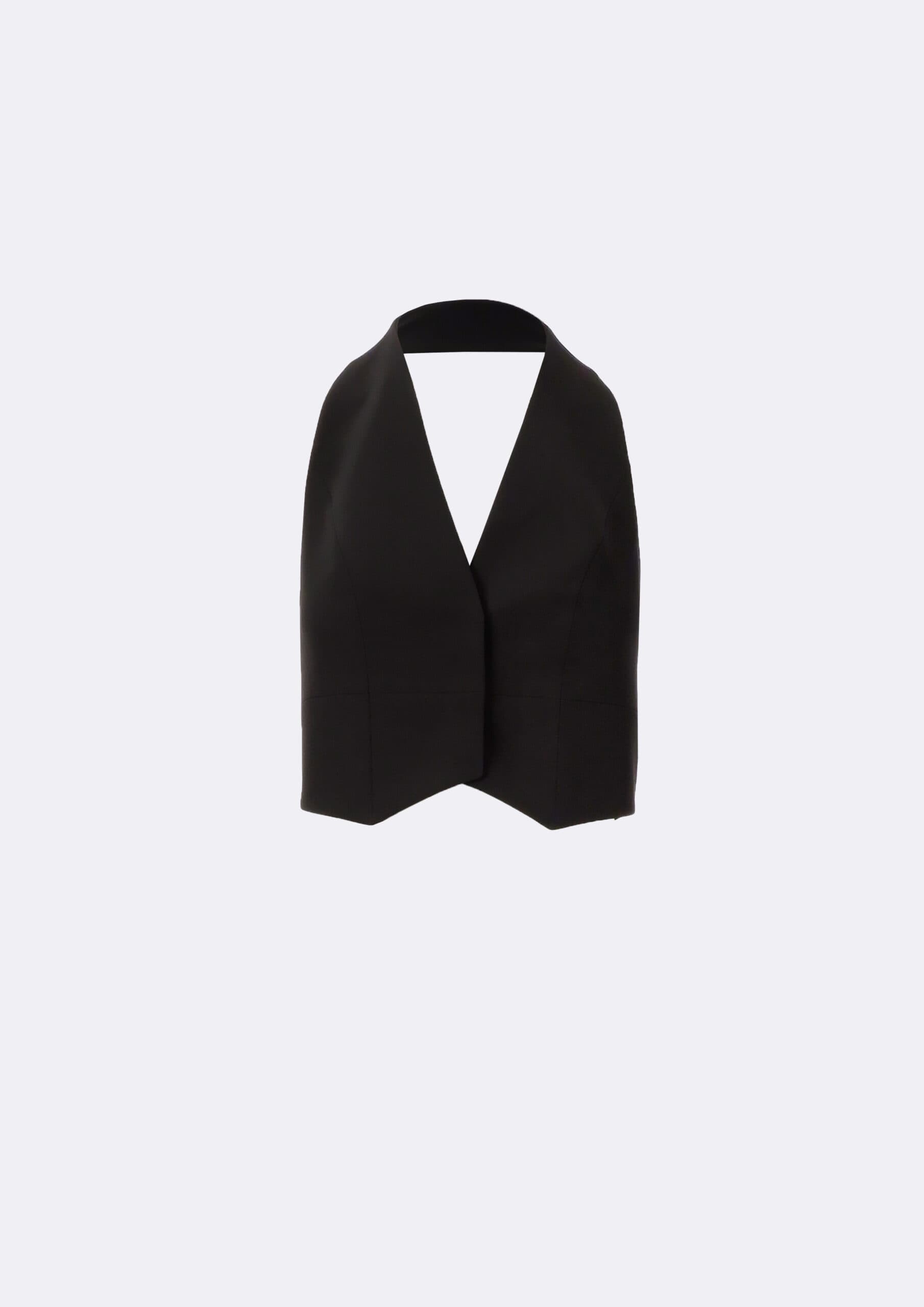 HALTER NECK VEST BLACK