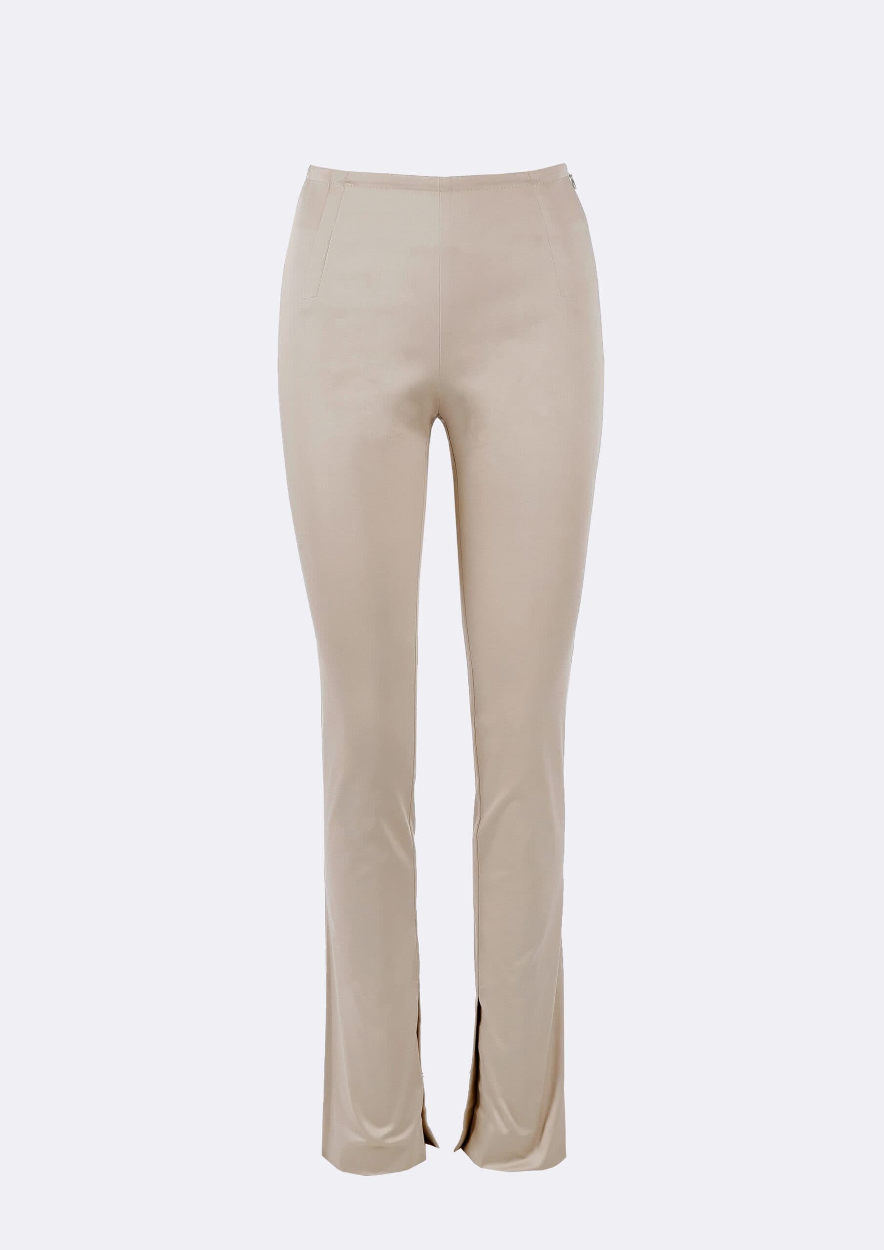 SLIM TROUSERS WITH SPLITS SAND