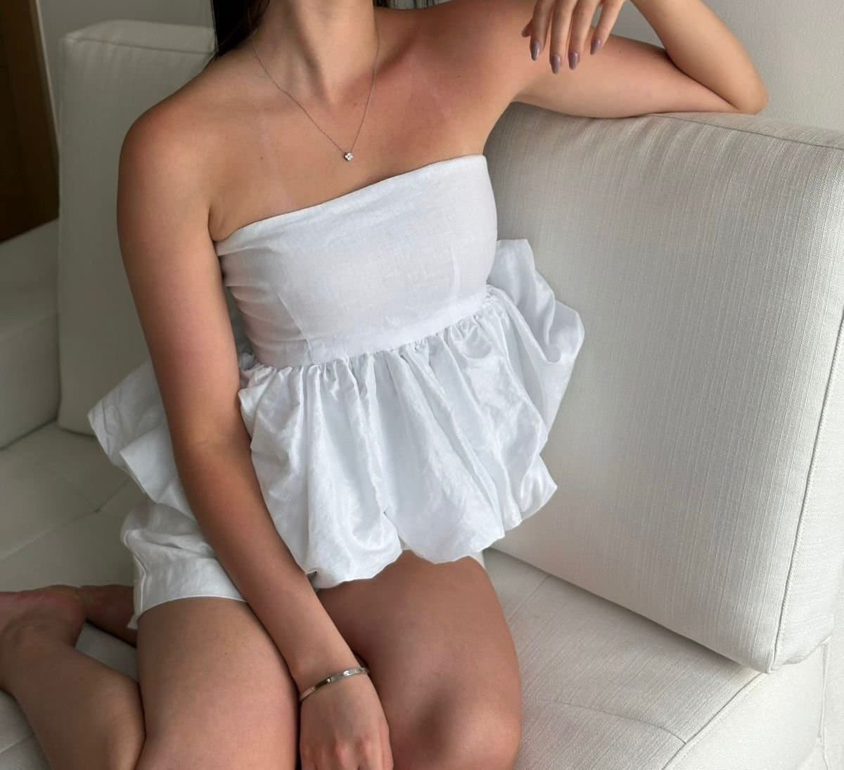 Top Strapless en Lino Ajustable