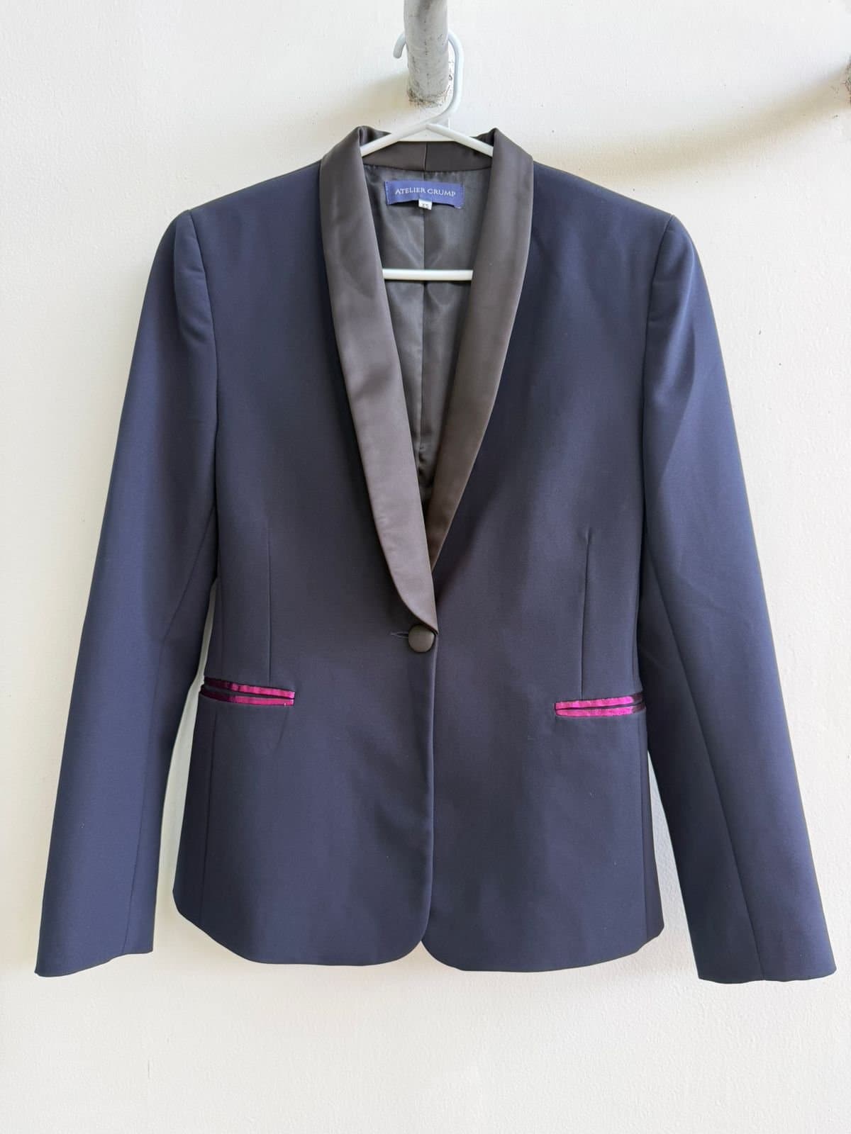 Blazer Turquesa con Bolsillos Brillantes Atelier Crump