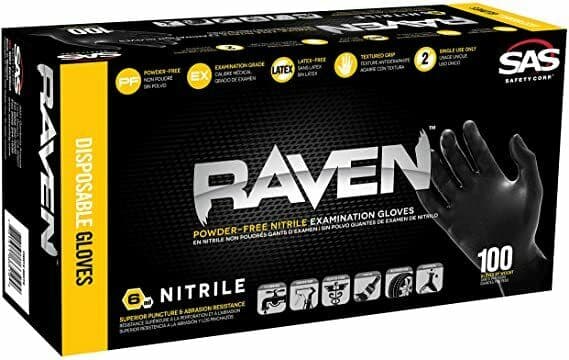SAS Raven Nitrile Examination Disposable Gloves – 7 mil (10 Boxes)