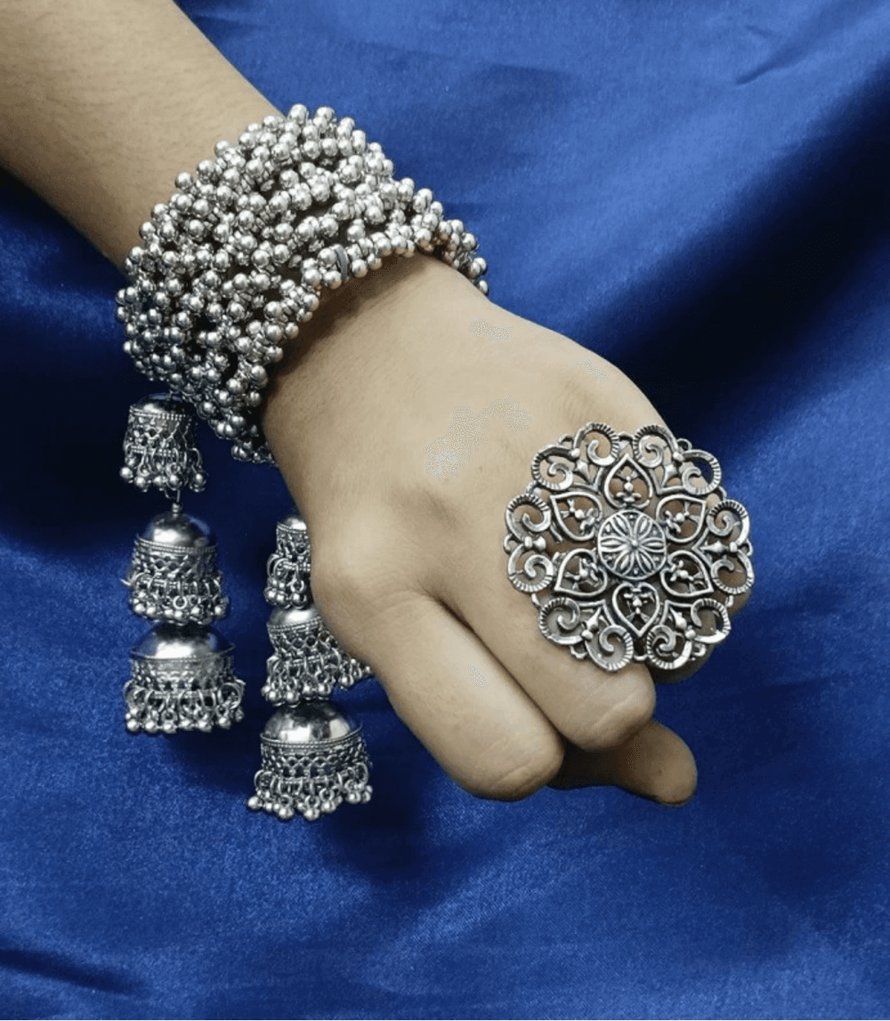 Oxidised Silver Set