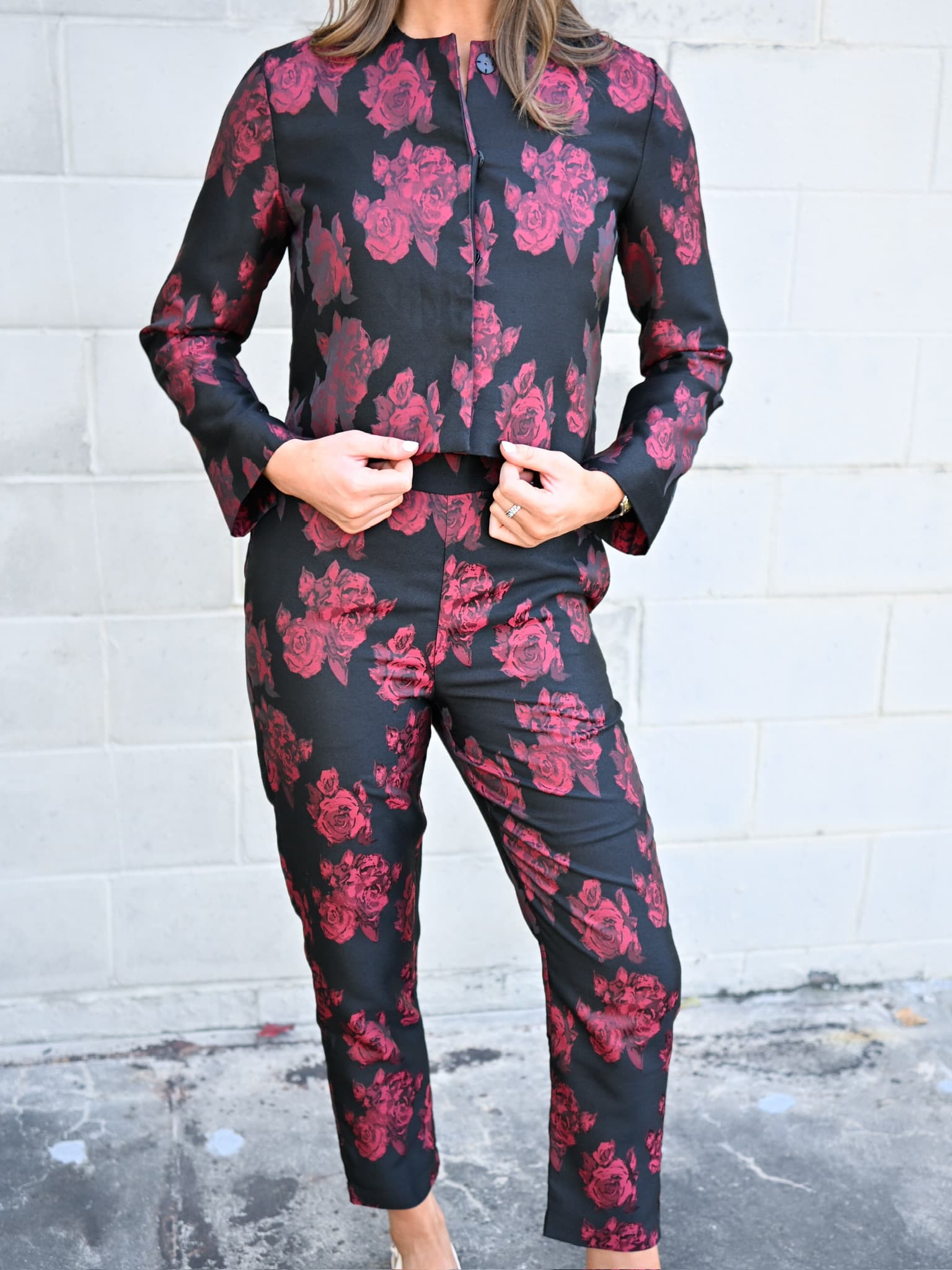 MISA Ria Pant in Midnight Rose
