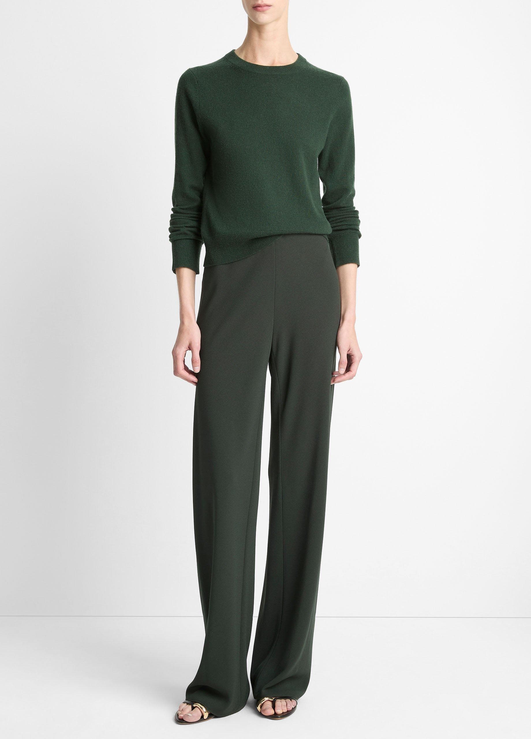 VINCE High Waist Bias Pant in Verde