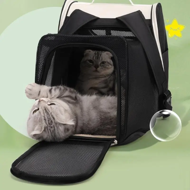 Pet Backpack Cats Carriers Bag Soft Big Capacity with Window Breathable Pet Carriers Sightseeing Bag 87HA