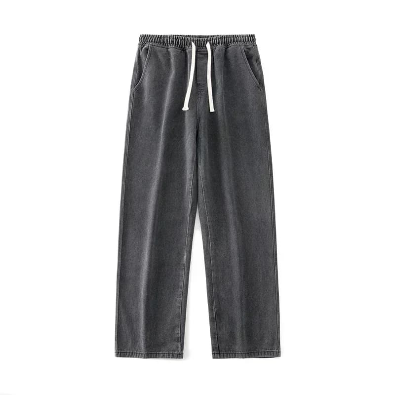 2024 New Streetwear Loose Jeans Men Korean Style Fashion Loose Straight Wide Leg Pants Men’s Brand Clothing Black Light Blue thumbnail 2