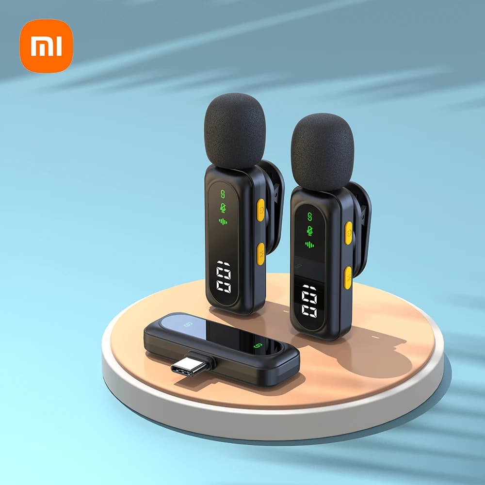 Xiaomi Mijia Wireless Lavalier Lapel Microphone Portable Noise Reduction Audio Recording Type-C for iPhone15-16 Android PC Live