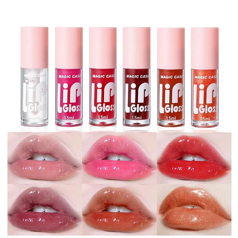 MAGIC CASA 6-Piece Set Water-Gloss Jelly Lip Oil – Plumping, Hydrating, Makeup Base, Long-Lasting Moisture thumbnail 3