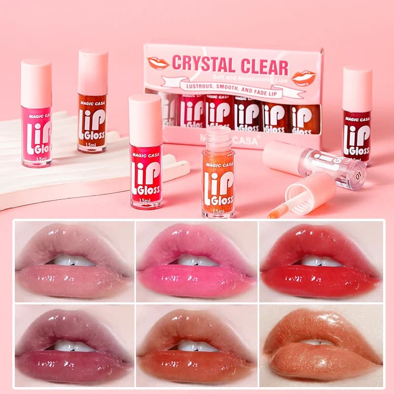 MAGIC CASA 6-Piece Set Water-Gloss Jelly Lip Oil – Plumping, Hydrating, Makeup Base, Long-Lasting Moisture thumbnail 2
