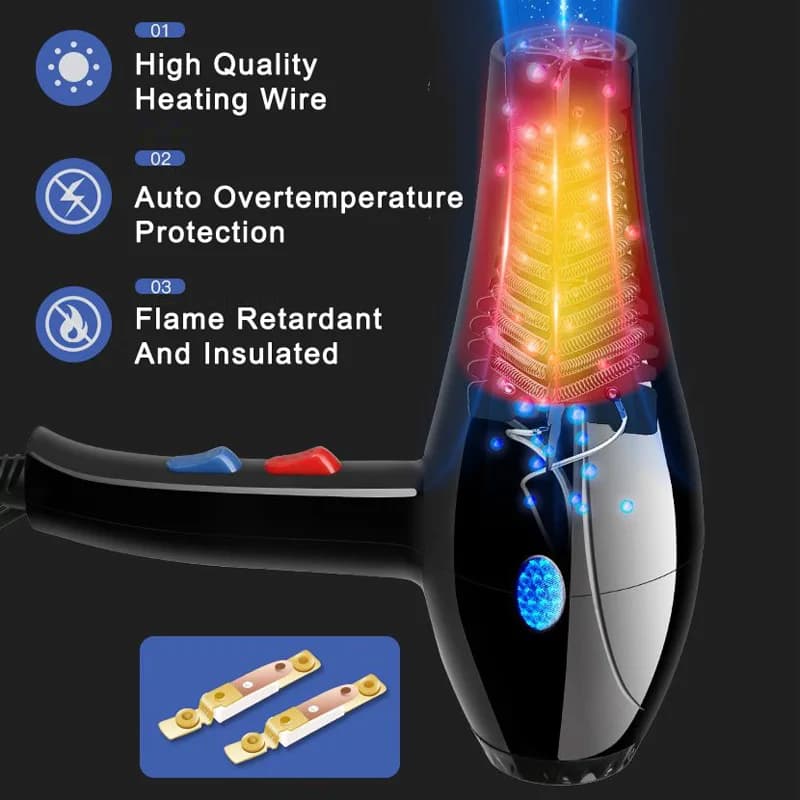 220V With EU Plug 1800W Hot And Cold Wind Hair Dryer Blow dryer Hairdryer Styling Tools For Salons and household use thumbnail 3