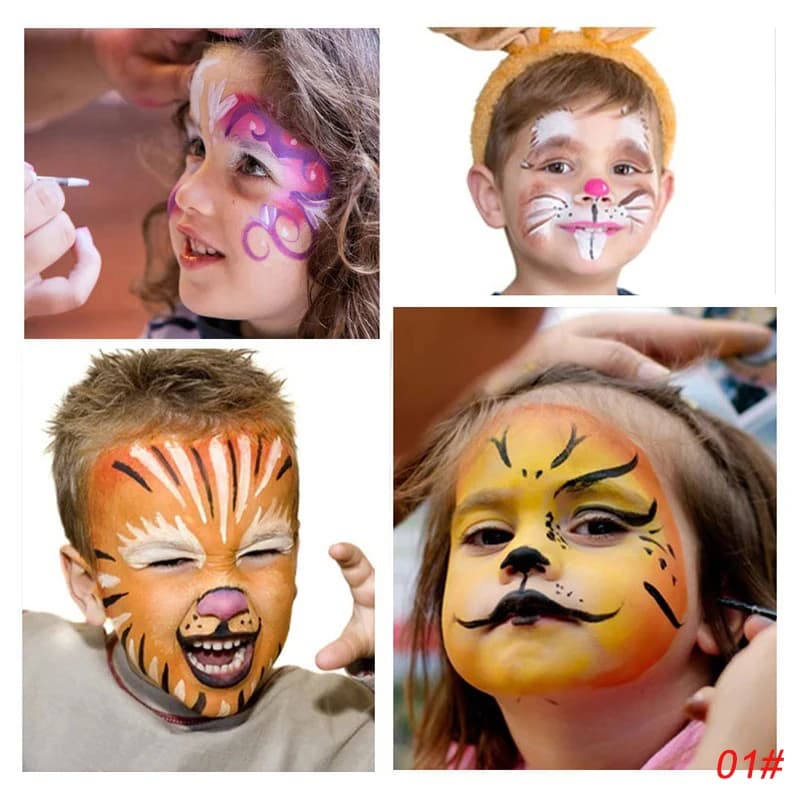 Face Paint Palette Non Toxic Safe Halloween Black White Facial Body Painted Paste Children’s Face Paints Makeup Set Beauty Tool thumbnail 3