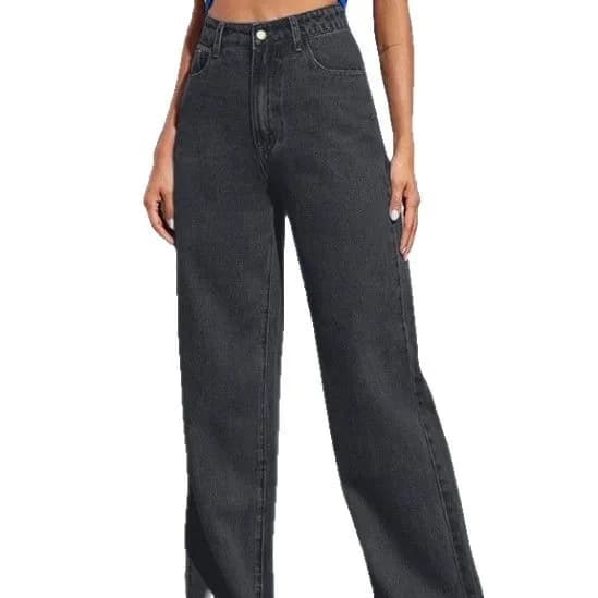 High Waist Washed Ladies Jeans Long Straight Fashionable Versatile New 2025 Cross-Border Women’s Denim Pants Chinese Style thumbnail 2