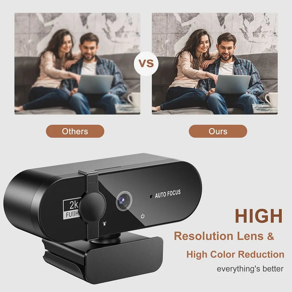 4K Webcam 1080P Mini Camera 2K Full HD Webcam with Microphone 30fps USB Web Cam for Auto Focus PC Laptop Video Shooting Camera thumbnail 2